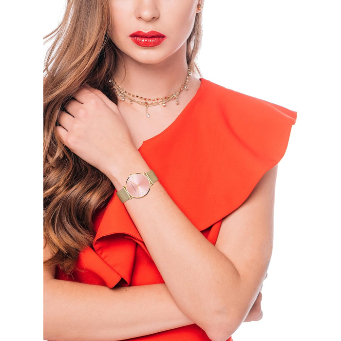 Годинник жіночий Hannah Martin кварцовий аналоговий з нержавіючої сталі, водонепроникний, ультратонкий (рожеве покриття, браслет рожевого золота)