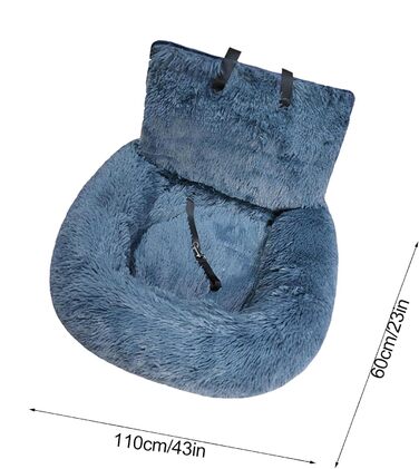 Автокрісло для собак, лежанка для собак у машину, авто лежанка для тварин, зручне автокрісло для собак різних розмірів (темно-сірий, великий)