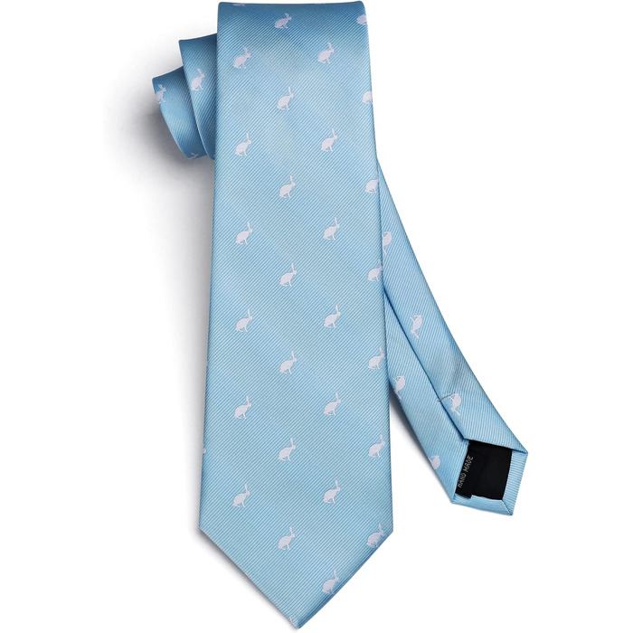 HISDERN Комплект краватки та нагрудного хустинки для чоловіків, зелено-жовтий, з принтом тварин, класичний, для бізнесу, універсальний розмір