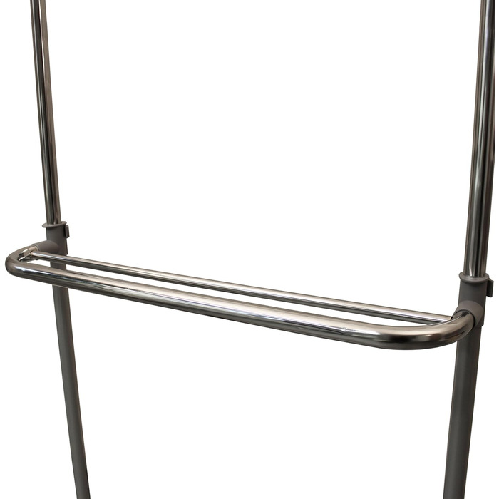 GERSO Extendable Clothes Rack Telescopic Wardrobe Clothes Rail with Wheels Market Stall Stand Grey