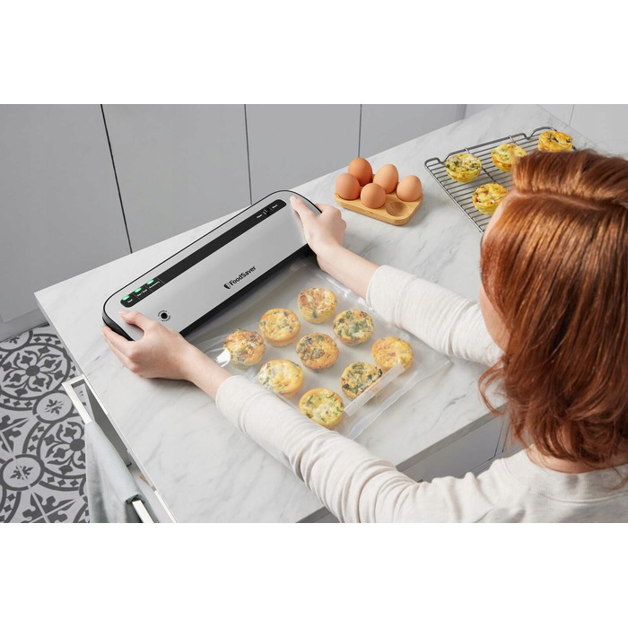 Вакууматор FoodSaver VS1290X, сріблястий, 120 Вт, 28 см