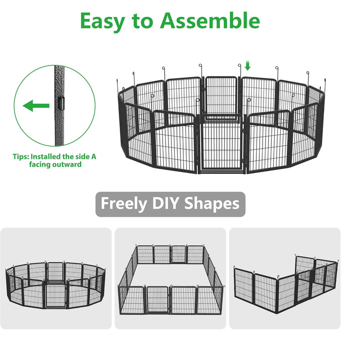 Вольєр для собак на вулицю: міцний, 42 панелі, висота 101.6 см, з воротами