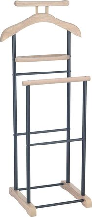 Стійка для одягу CARO-Möbel Medina з вішалкою для сорочок, вішалкою для штанів та полицею - стильна металева стійка для одягу з декором дуба Сонома/чорного кольору для спальні та інших приміщень