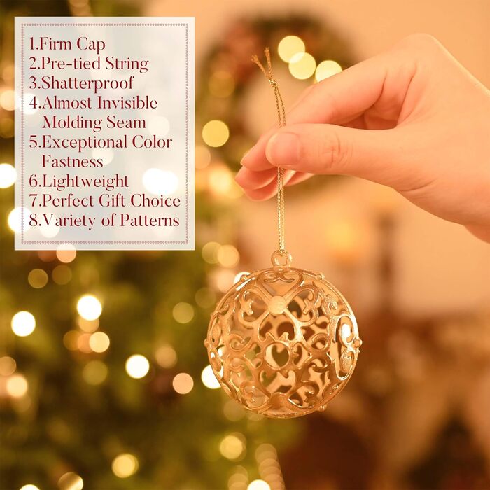 Набір ялинкових прикрас Valery Madelyn (50 шт.) - ялинкові кулі, червоно-золотий декор з підвісками