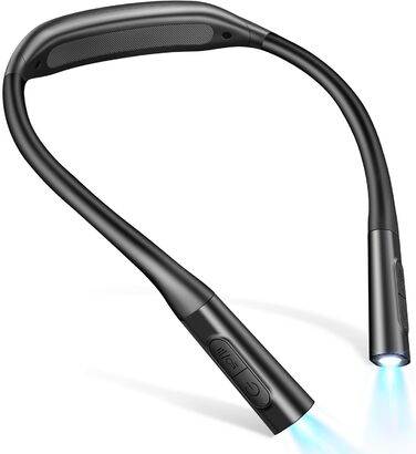 Glocusent Лампа для читання на шиї з 100 годин освітлення, захищає зір | Регульована колірна температура та 5 рівнів яскравості, легка лампа для ліжка, шиття, ремонту