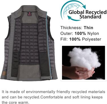 Жіноча жилетка Little Donkey Andy Легка пухова, тепла безрукавка для активного відпочинку, туризму, бігу, подорожей, колір темно-сірий