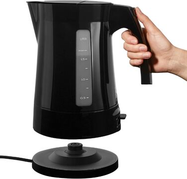 Електричний чайник MELITTA Enjoy Aqua, 1.7 л, 2400 Вт, чорний/червоний, знімний фільтр від накипу