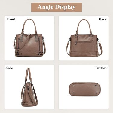 Сумка жіноча VINBAGGE PU шкіра, шопер, вінтажний стиль, для офісу та на кожен день (кава)