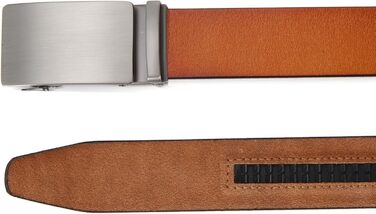 Чоловічий шкіряний ремінь на пряжці, автоматична застібка, 35 мм, регульований, 130 см, для костюма та ділового одягу (колір Y-brown)