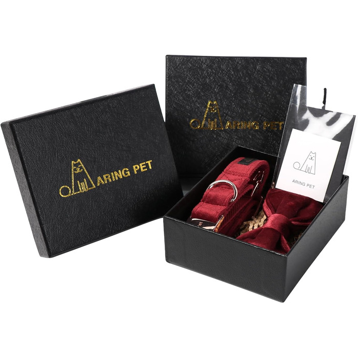 Нашийник для собак Aring з бантиком, регульований, м'який, темно-зелений (S, червоний), подарунок для дівчаток та хлопчиків