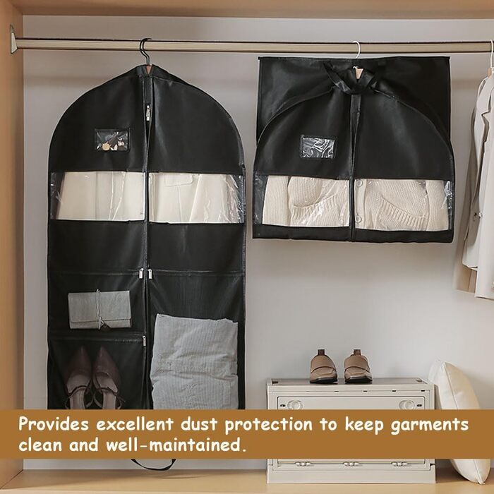 Чохол для одягу URMI, міцний, для подорожей, 2 шт. (24'x 43.3') з 3 кишенями для сорочок, пальто, курток та суконь