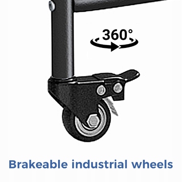 Великий кошик для прання на 3 секції з колесами, 135 л