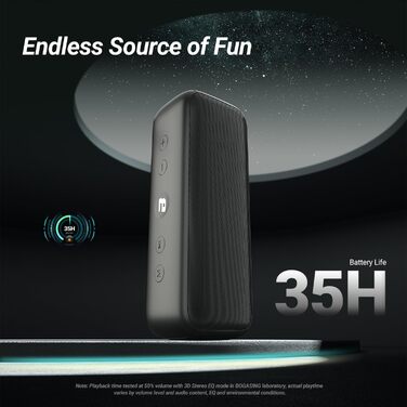 BOGASING G6: Портативна Bluetooth колонка 30W, чорна. З мікрофоном, USB, TF, AUX, IPX6, до 35 годин