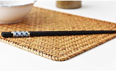 Set of 6, Rectangular Placemats made of Natural Seagrass, 43 x 30 cm, Woven Rattan Placemats for the Dining Table