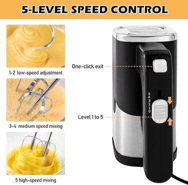 Електричний міксер 800W з 5 швидкостями: для випічки та збивання