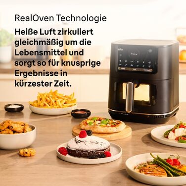 Фритюрниця електрична Braun MultiFry 5 HF5030 6л з технологією RealAir, чорна - аерофритюрниця з сенсорним керуванням та 20 програмами