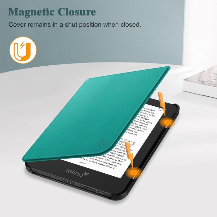 Чохол Fintie для Tolino Shine Color/Shine(2024)/Shine 4(2022) & Kobo Clara Colour/Clara BW(2024)/Clara 2E(2022) eReader - ультратонкий з авто-сном/пробудженням та магнітною застібкою, блакитний мармур (Z - смарагдовий)