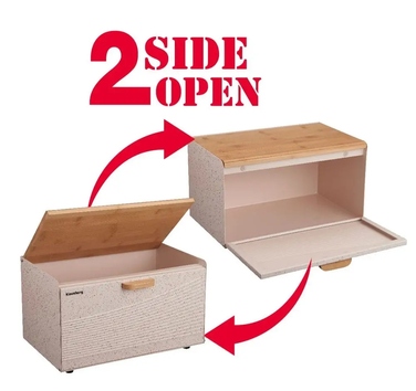 Хлібниця Klausberg 2 Side Open (односекційна), відтінки коричневого та бежевого, сталь