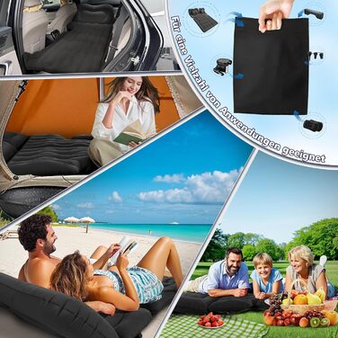 Надувна автомобільна матрац FORMIZON SUV 180x140 см з насосом та 2 подушками для подорожей та кемпінгу, чорний