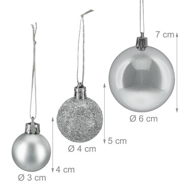 Relaxdays Set of 50 Christmas Baubles