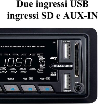 Автомагнітола Majestic DAB-442 BT з Bluetooth, DAB+ радіо, RDS, Dual-USB, SD/AUX, 180Вт (45Вт x 4), чорна