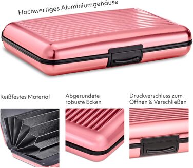 VALLET® Елегантне шкіряне картхолдер з RFID захистом (Алюміній, Рожевий)