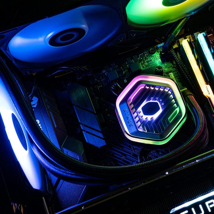 Cooler Master MasterLiquid 360 Stealth: Система водяного охолодження CPU (300W), подвійна помпа, вентилятори Mobius 120, LGA1851/1700/AM5/AM4, підтримка Atmos/Atmos 360