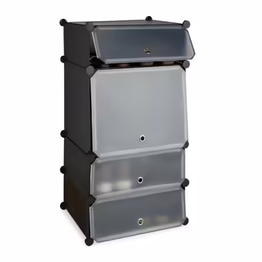 Relaxdays Shoe Rack Plastic with 4 Compartments