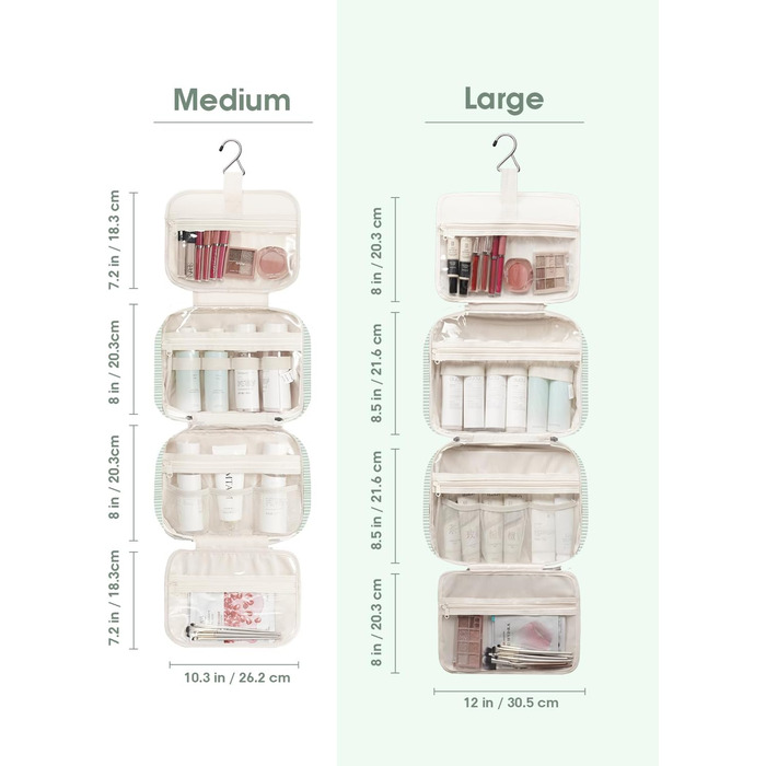 Набір для гігієни Narwey для дівчаток: велика косметичка/рюкзак для душу з сіткою, зелений колір