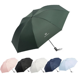 Автоматичний парасолька-тростина, стійкий до вітру, з захистом від UV, легкий та міцний, білий (темно-зелений)
