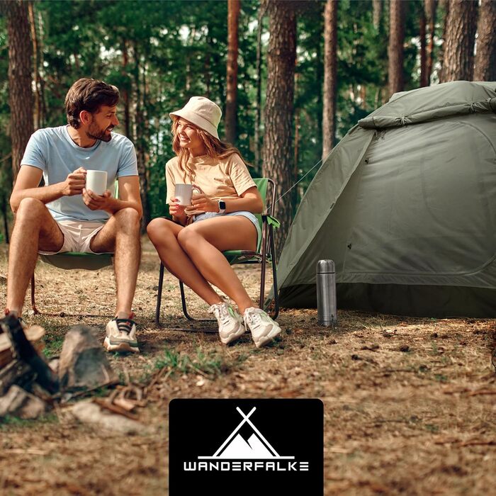 Намет Wanderfalke CAMP 2 для 2-4 осіб, водонепроникний 4000мм, двошаровий, легкий, сімейний намет для кемпінгу, риболовлі та подорожей