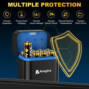 Акумулятори AA Lithium 3600mWh 1.5V з зарядним пристроєм (8 шт.) - до 2000 циклів