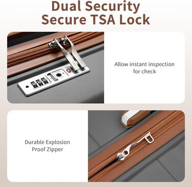 Набір валіз KONO 2 шт: ручна валіза-тележка 56 см + косметичка з поліпропілену, жорсткий корпус, 4 колеса, TSA-замок (кремовий білий)