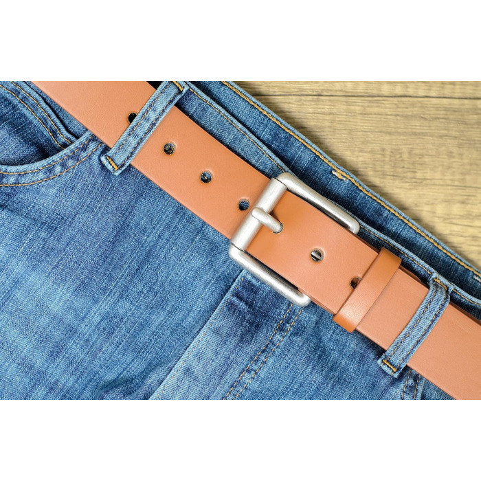 Чоловічий шкіряний ремінь Ossi 38мм, 130см/145см, колір - бежевий