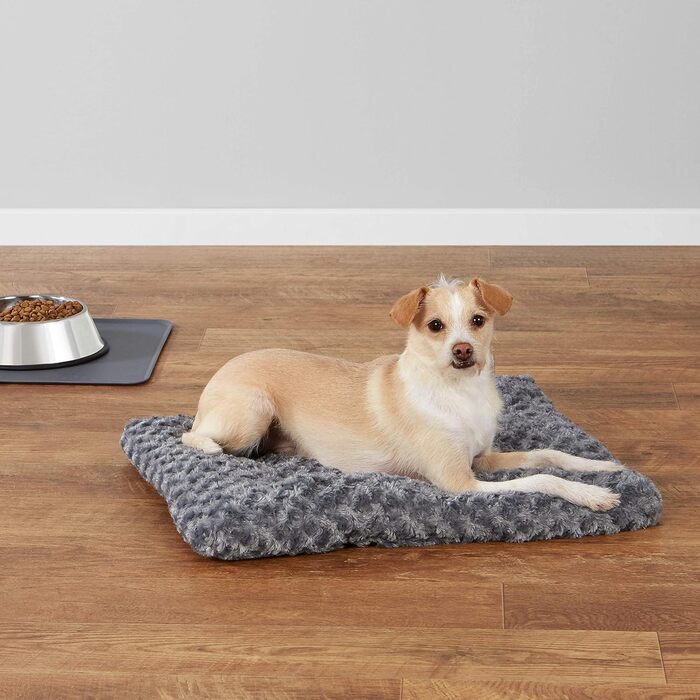 Amazon Basics Machine Washable Dog Bed for Large Dogs - Washable and Durable, 102 x 69 x 9 cm, Gray Swirl (L 46 x W 6 x H 5 cm (Pack of 2))