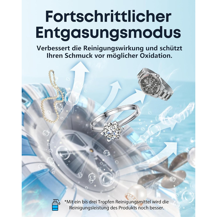 Ультразвукова мийка 48000 Гц, 750 мл. Для очищення окулярів, годинників, прикрас, бритв. Професійний ультразвуковий очисник (A6-White)