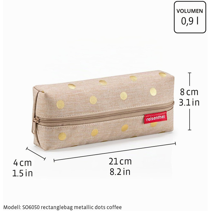 Подарунковий набір косметичок reisenthel Beautycase: косметичка та прямокутна сумка Metallic Dots Coffee (17x18x17 см та 21x8x4 см)