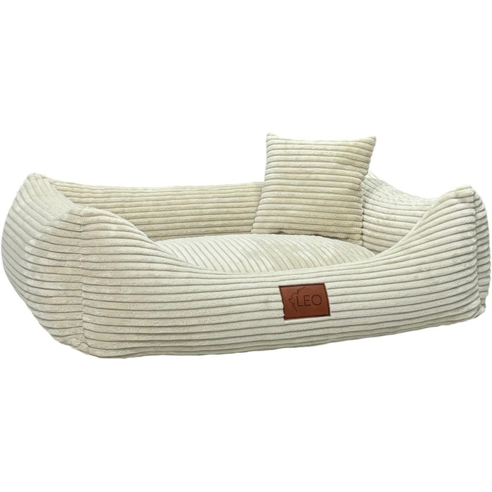 Крісло-лежанка для собак Leo4dog: зручне та миюче крісло-лежанка для собак маленьких, середніх та великих порід (Бежевий, S 67x52)
