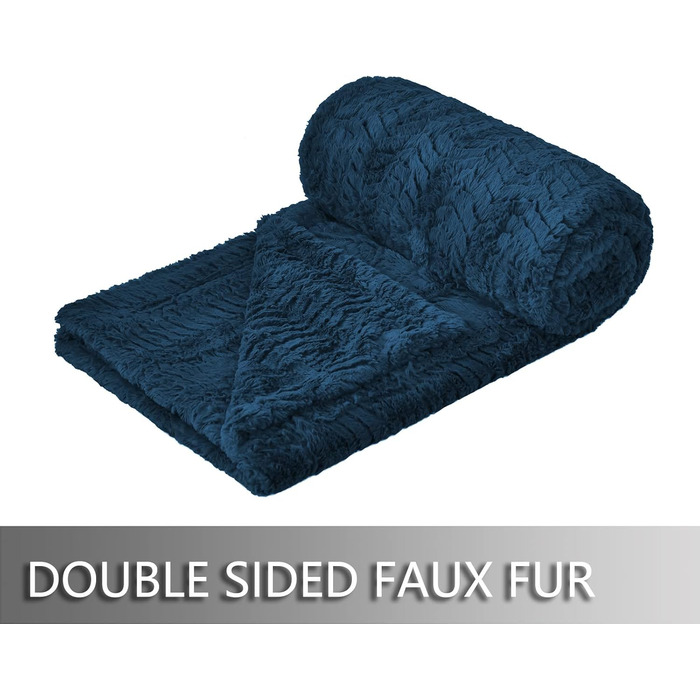 Тепла плюшева ковдра з штучного хутра YUSOKI 127x152,4 см - м'яка, затишна, для ліжка, крісла, дивана (Блакитно-зелений)