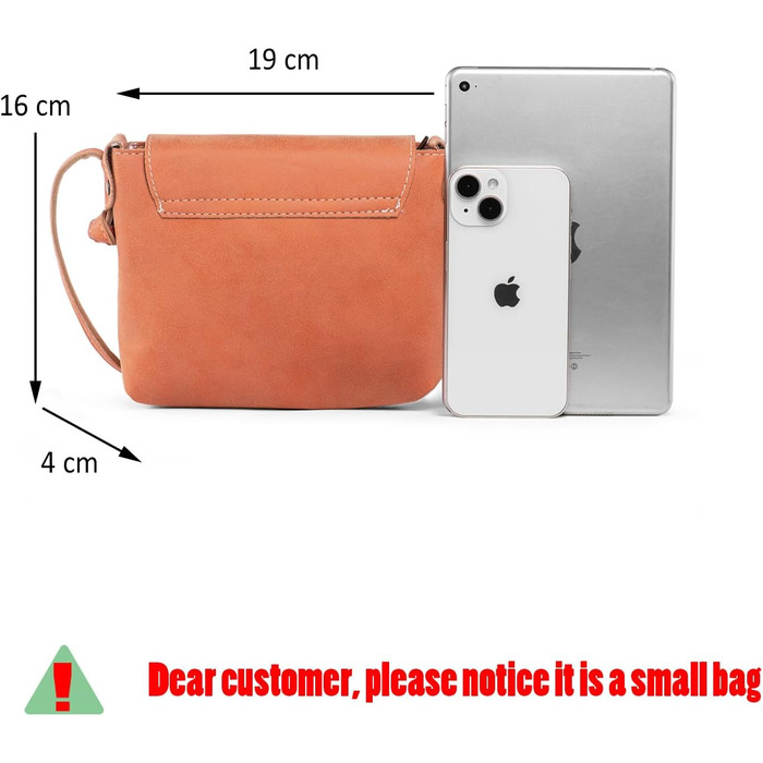 Сумка жіноча через плече Kleine Umhängetasche, екошкіра, помаранчева - компактна кросбоді для дівчат з замком