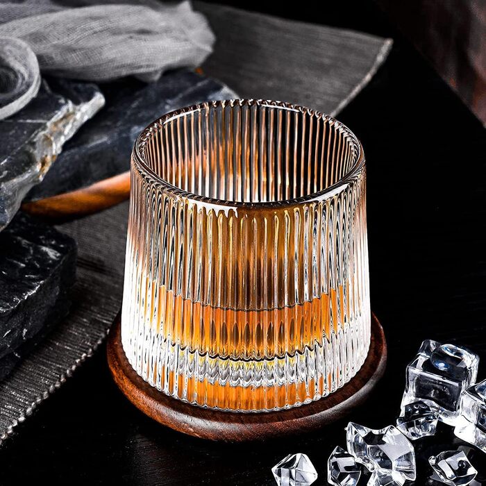 Набір склянок для віскі Weobao 3 шт. Old Fashioned, ручної виготовлення, кришталь, без свинцю, 160 мл. Ідеально для скотчу, бурбону, коньяку та коктейлів.