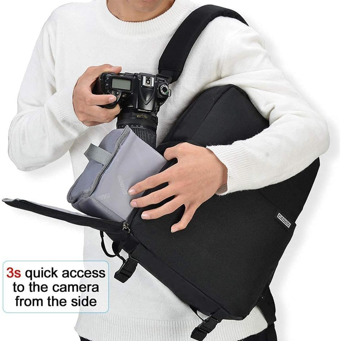 Рюкзак для камери CADeN, водовідштовхуючий, для DSLR Canon, Nikon, Sony, зі штативом, чорний