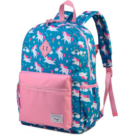 Дитячий рюкзак для дівчаток та хлопчиків, 1 клас, 6-8 років, водонепроникний, 13 літрів, 29x12x38 см (Блакитний Єдиноріг)