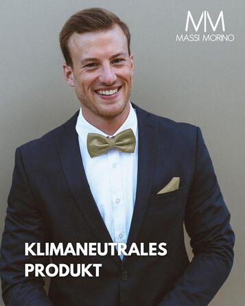 Массі Моріно: Комплект краватка-метелик та нагрудна хустинка для чоловіків - краватка-метелик на весілля, регульована (Salbei)