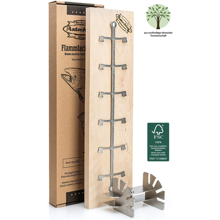 Axtschlag Birch Wood Fire Pit Log Grate - Essential Line, Extra Strong, Adjustable Stainless Steel Holder for Fire Bowl, Fire Ton, Fire Basket