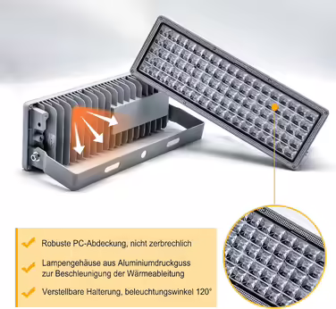 LED Flood Light 300W LED Spot Flood Light 6500K 30000LM Outdoor Flood Light IP67 Waterproof Flood Light LED Outdoor with Adjustable Angle for Sports Field Garden (100W-WW)