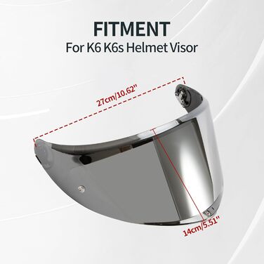 PSLER дзеркальний візор для шолома AGV K6/K6s, тонований, срібло, захист обличчя, аксесуар для мотоциклетного шолома, змінний