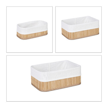 Relaxdays 3-Piece Bathroom Storage Basket Set