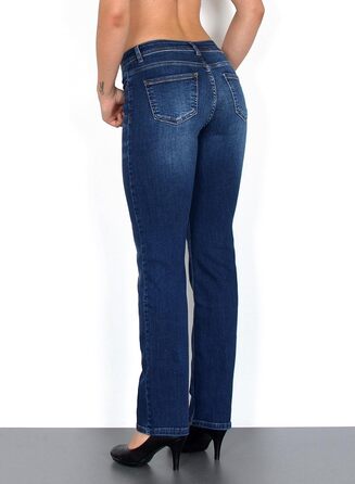 Джинси жіночі ESRA Straight Jeans - висока талія, прямі, еластичні, великі розміри (G6, 34/33)