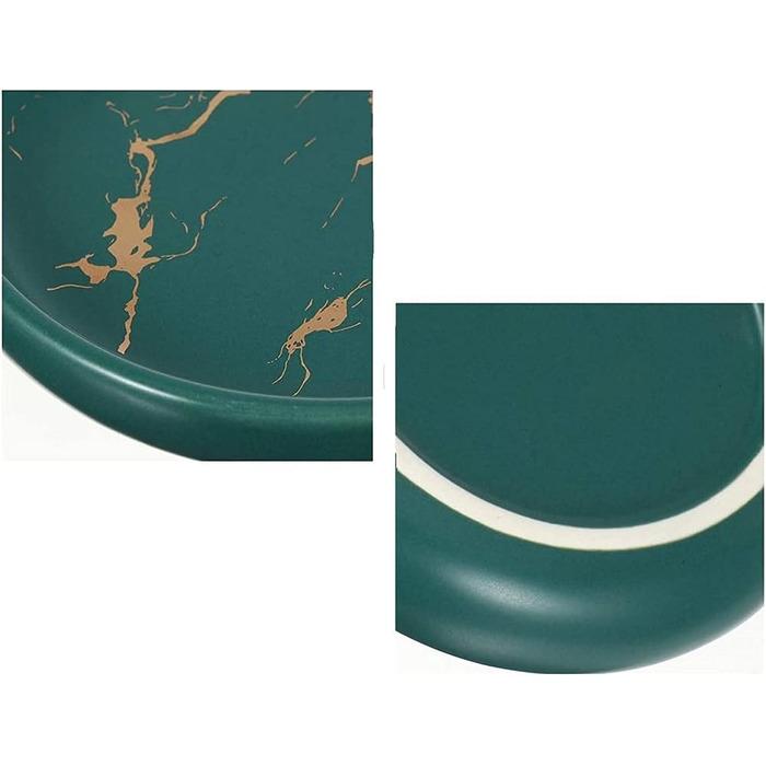 Керамічна мильниця FülleMore, імітація мармуру, 11.2x2.2 см, зелена